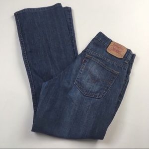 Levis 515 Boot Cut High Rise Stretch Dark Denim Jeans‎ Women’s Sz 6 Short